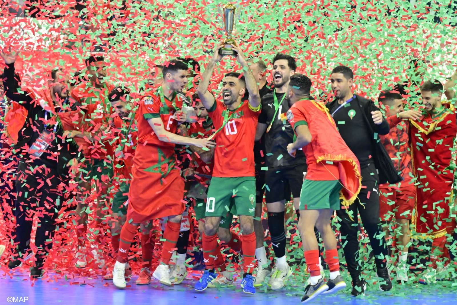 تتويج المنتخب المغربي بلقب كأس أمم إفريقيا لكرة القدم داخل القاعة