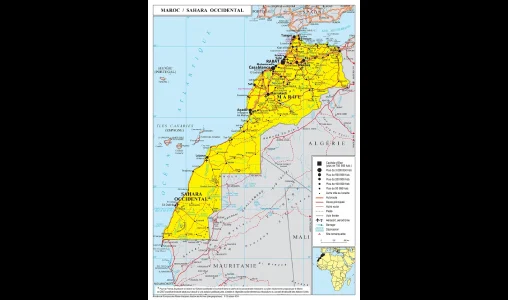 La carte officielle du Royaume du Maroc intégrant son Sahara publiée sur le site officiel du Quai d’Orsay