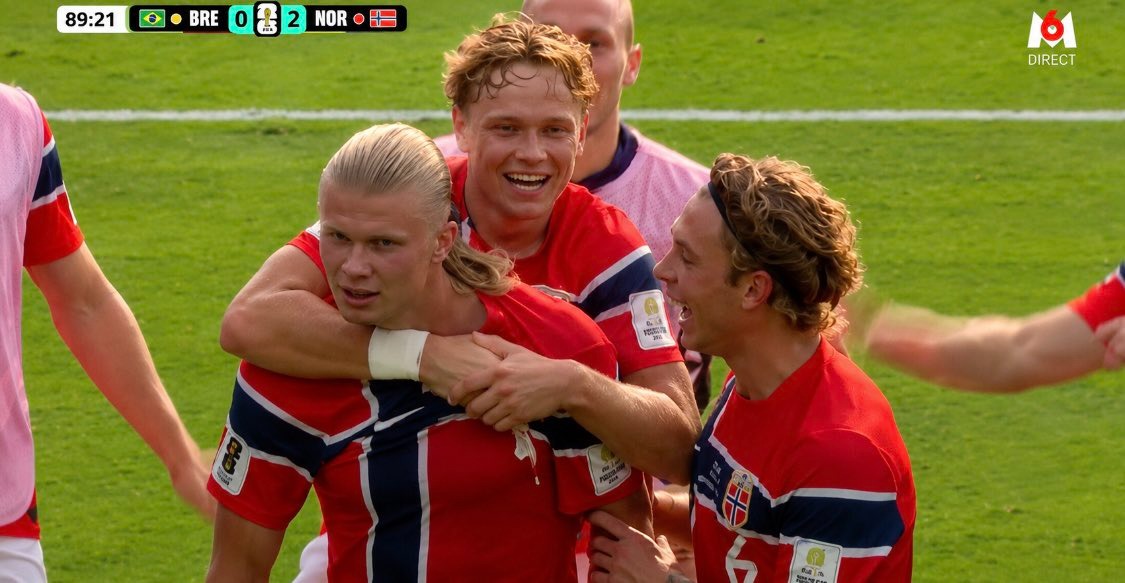 La Norvège bat le Brésil (2-1) et se qualifie en quart de finale